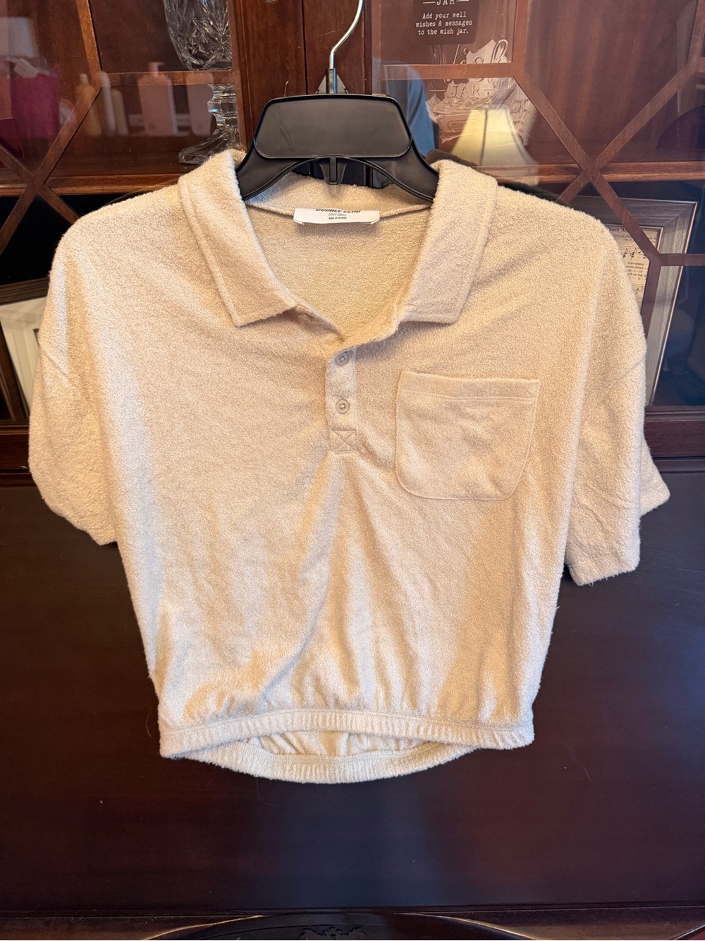 Double Zero Cream Terry Short-Sleeve Polo